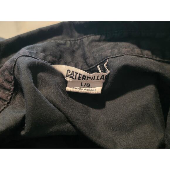 Caterpillar CAT Men’s Black Core Poplin Short Sleeve Button Down Shirt Size L - Picture 7 of 9